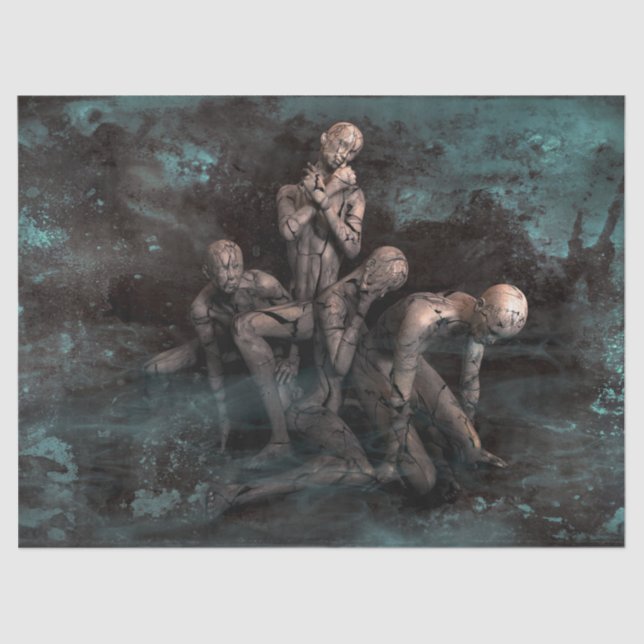 Seda papel de tecido de morto vivo (Frente )