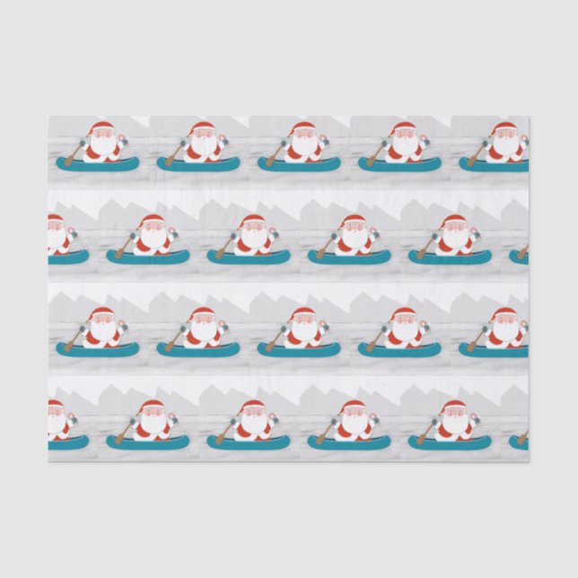 Seda Papel de Tecido de Natal de Canoa e Caiaque (Frente )