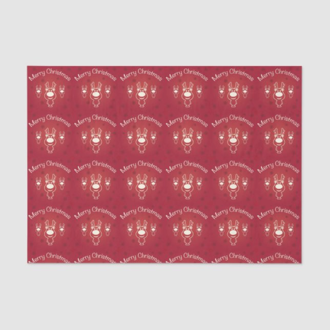 Seda Papel de Tecido de Natal para Reindeer (Frente )