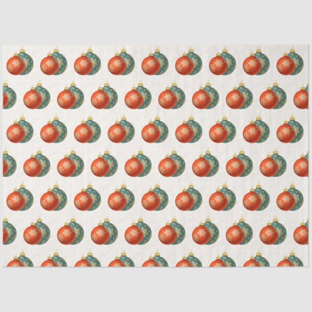 Seda Papel de Tecido de Ornamento Laranja de Natal (Frente )