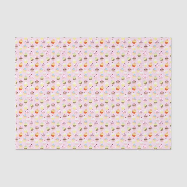 Seda Papel de Tecido de Parte cupcake (Frente )