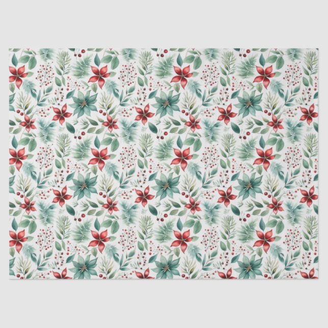 Seda Papel de Tecido de Poinsettia de Natal (Frente )