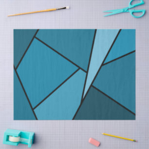 Seda Papel de Tecido de Polígonos Teais abstrato