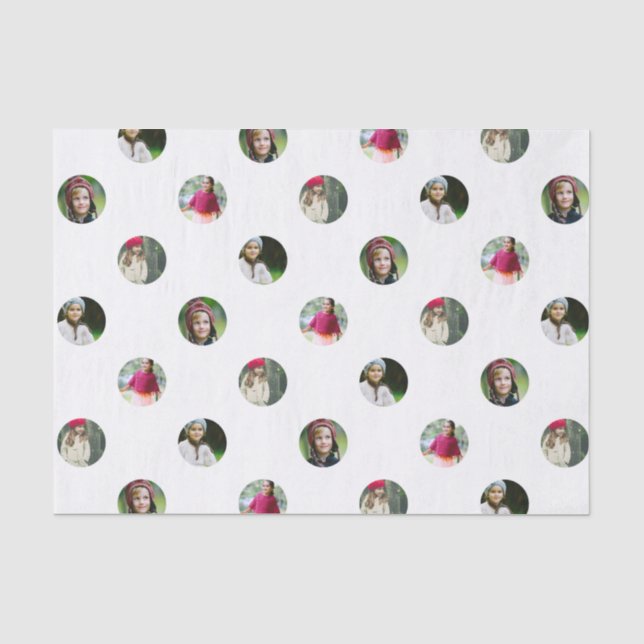 Seda Papel de Tecido de Ponto de Foto Branco Personaliz (Frente )