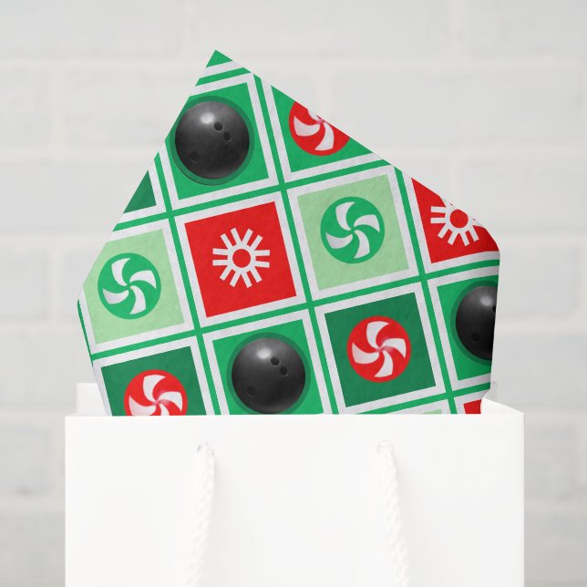 Seda Papel de Tecido de Presente de Natal de Boliche (Sacola de presentes)