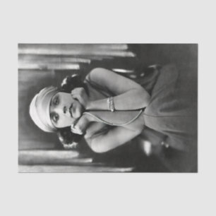 Seda Papel de Tecido de Retrato para Garota-Flapper Vin