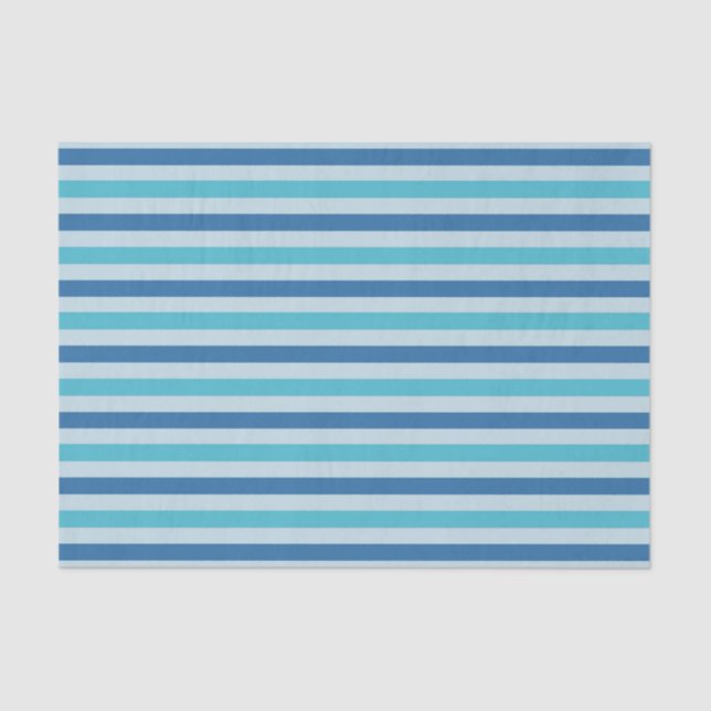 Seda Papel de Tecido de Stripe Azul (Frente )