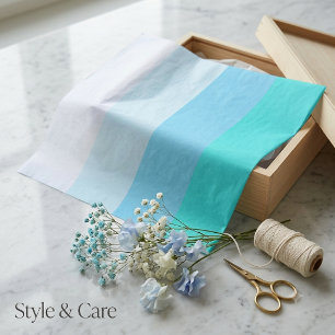 Seda Papel de Tecido de Stripe Azul Misto para qualquer