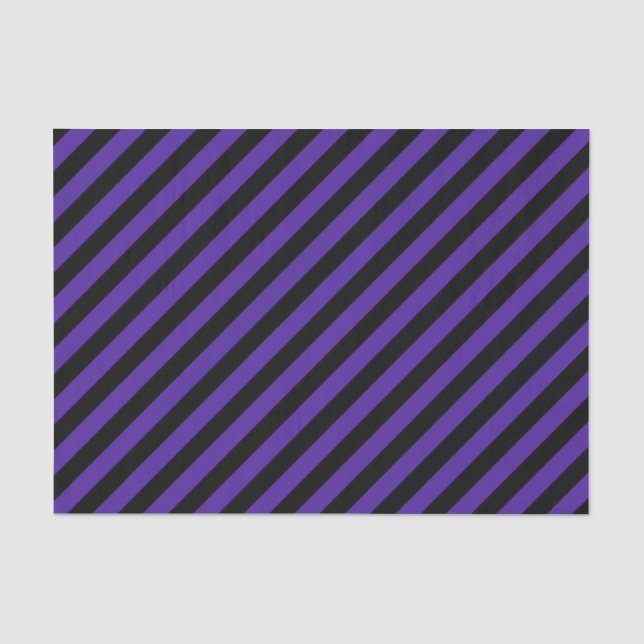 Seda Papel de Tecido de Stripes Diagonais Roxo/Preto (Frente )