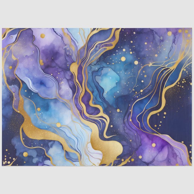 Seda Papel de Tecido de Tinta Colorida Marble (Frente )