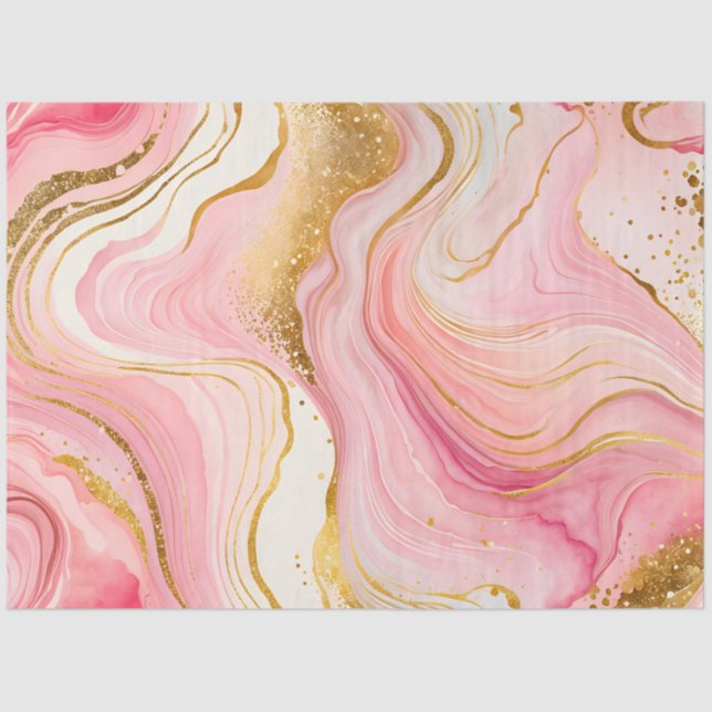 Seda Papel de Tecido de Tinta Colorida Marble (Frente )