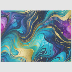 Seda Papel de Tecido de Tinta Colorida Marble
