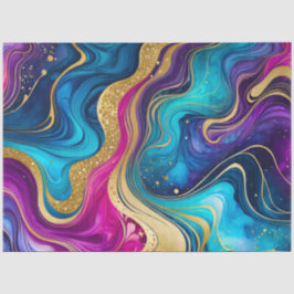 Seda Papel de Tecido de Tinta Colorida Marble