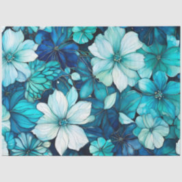 Seda Papel de Tecido de Tinta Floral Colorida