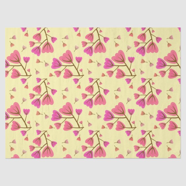Seda Papel de Tecido Decorativo Pétalas Coradas (Frente )