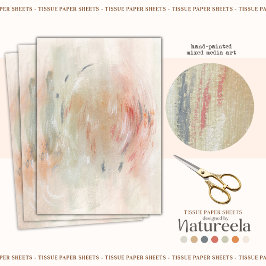 Seda Papel de Tecido Decoupage Abstrato Verde Laranja R