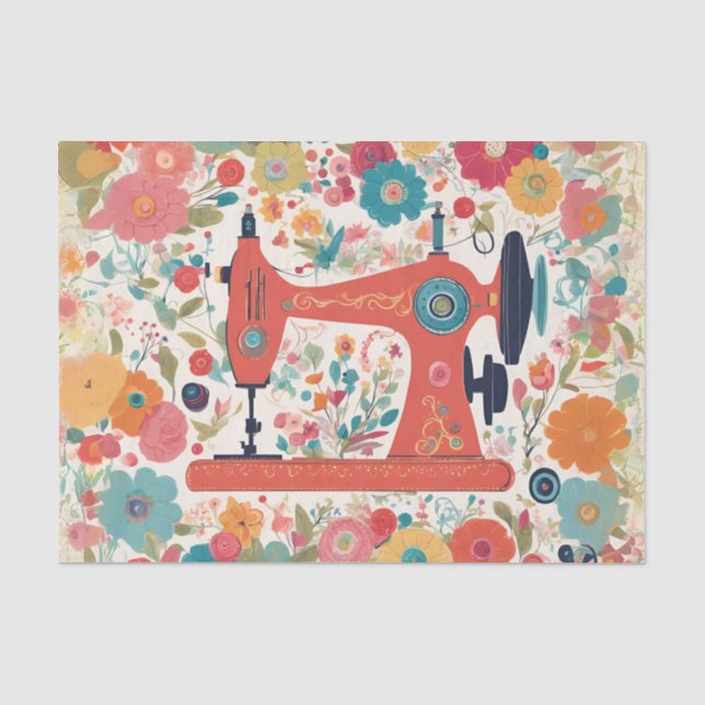Seda Papel de Tecido Decoupage de Máquina de Costura Vi (Frente )