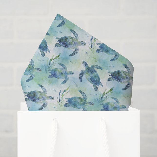 Seda Papel de Tecido Decoupage de Tartaruga, Tartaruga  (Sacola de presentes)