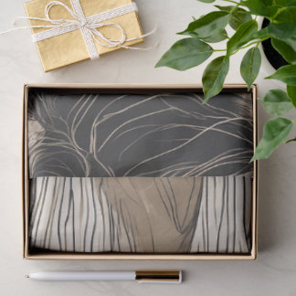 Seda Papel de Tecido Decoupage Linha Arte Mulher Boho