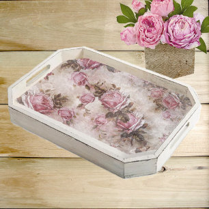 Seda Papel de Tecido Decoupage Rosas Rosadas