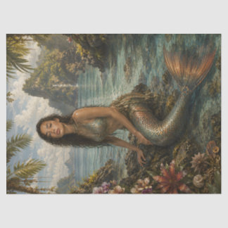 Seda Papel de Tecido Decoupage Sereia Tropical | Costa