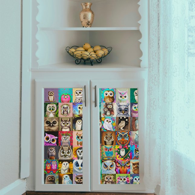 Seda Papel de Tecido Desacoplado de Corujas Quadradas (Criador carregado)