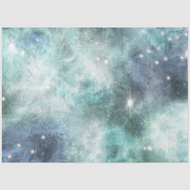 Seda Papel de Tecido Design 10 Blue Galaxy Series (Frente )
