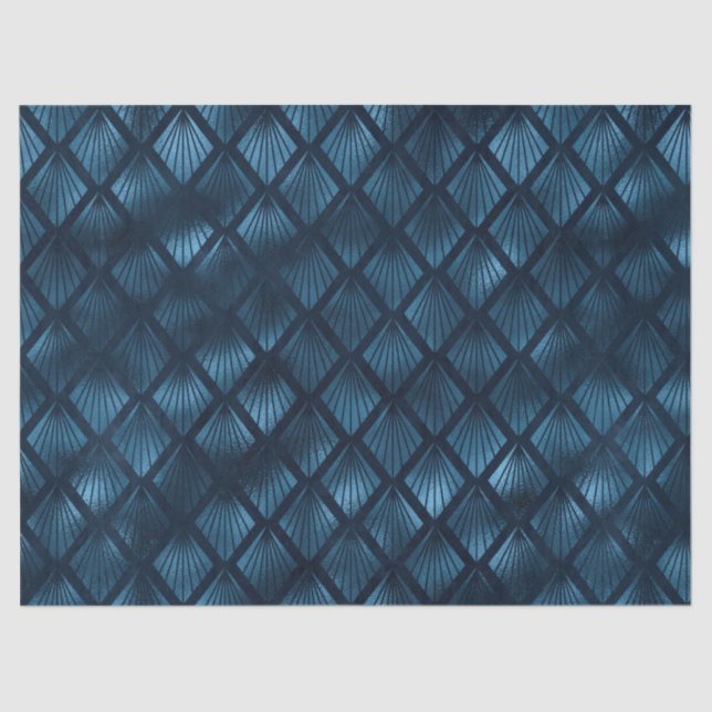 Seda Papel de Tecido Design 9 da Série Leopardo Azul e  (Frente )