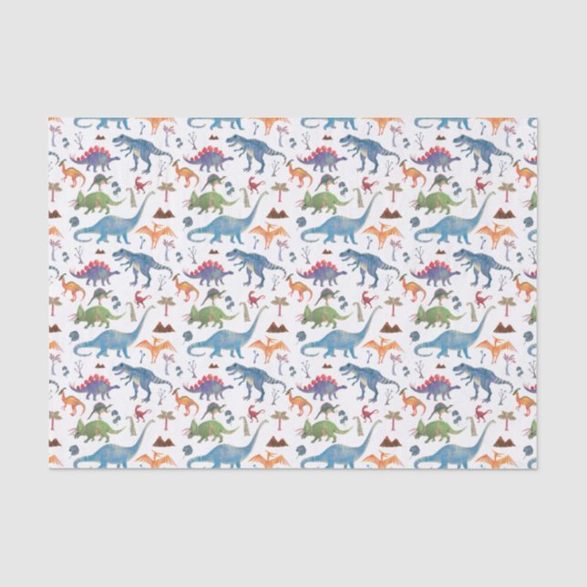 Seda Papel de Tecido Dinossauros da Popobell (Frente )