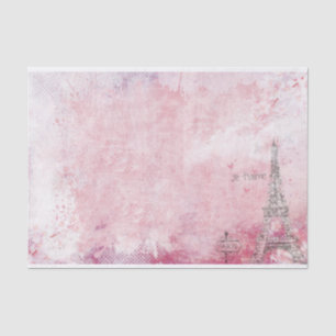 Seda Papel de Tecido Distinto da Vintagem Rosa de Paris