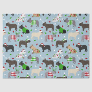 Seda Papel de Tecido do Buldogue Francês de Natal