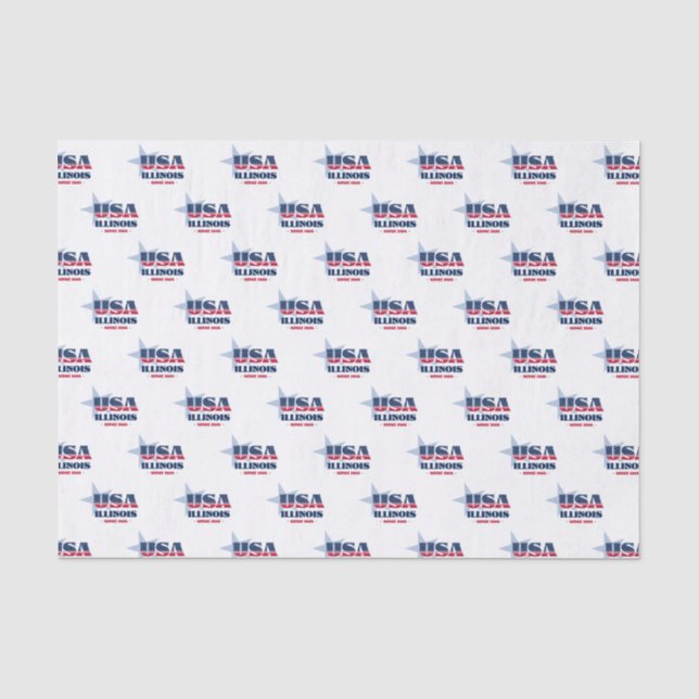 Seda Papel de Tecido do Orgulho Estadual de Illinois (Frente )