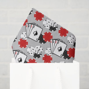 Seda Papel de Tecido do Partido Poker do Casino de Cinz