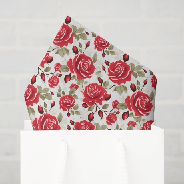 Seda Papel de Tecido do Rosa vermelha (Sacola de presentes)
