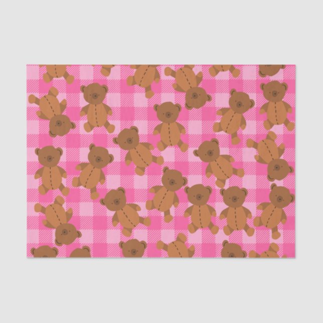 Seda Papel de Tecido do Urso Rosa (Frente )