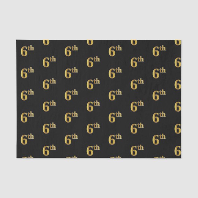 Seda Papel de Tecido Dourado Preto, Faux (Sexto) (Frente )