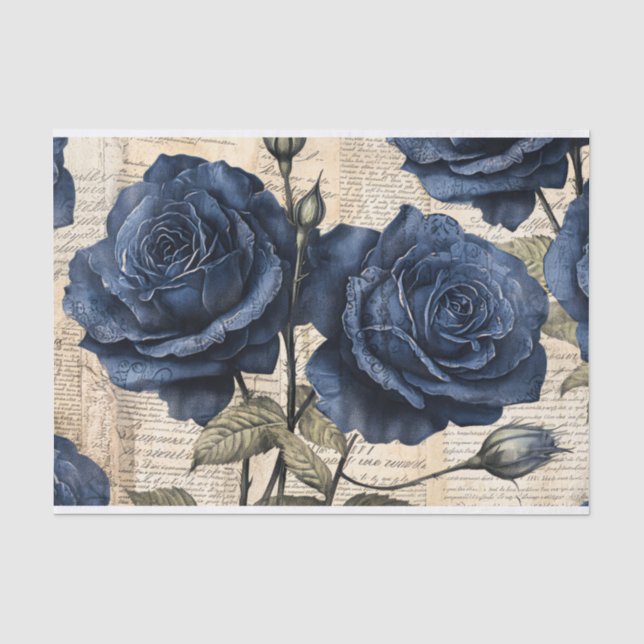 Seda Papel de Tecido Elegante Azul-Rosa (Frente )