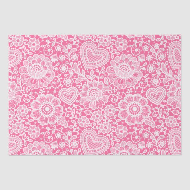 Seda Papel de tecido embreado com traço branco-rosa que (Frente )