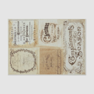 Seda Papel de Tecido Ephemera de Natal