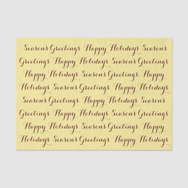 Seda Papel de Tecido Feliz Feriados de RoseWrites (Frente )