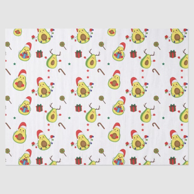 Seda Papel de Tecido Feriado Avocado (Frente )