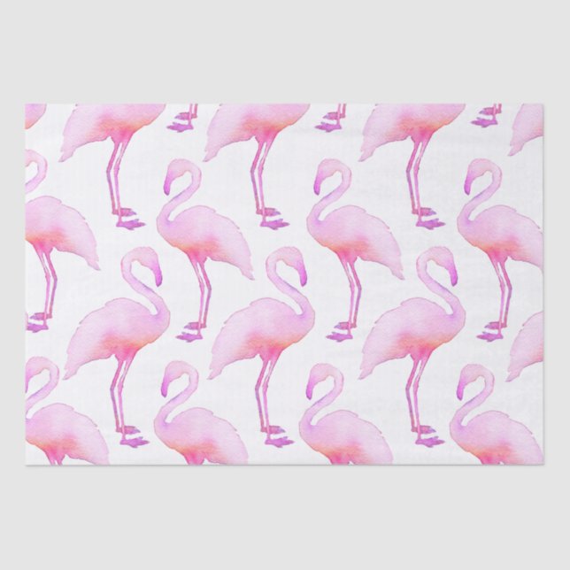 Seda Papel de Tecido Flamingo, Cor de Água Rosa (Frente )