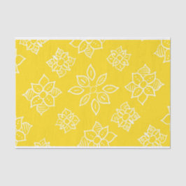 Seda Papel De Tecido Floral Amarelo-Batik