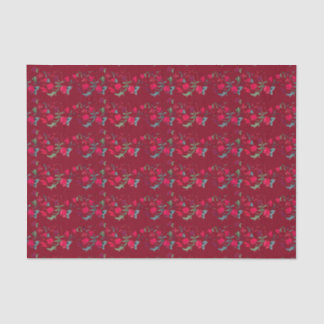Seda Papel De Tecido Floral De Vazio Vermelho Profundo