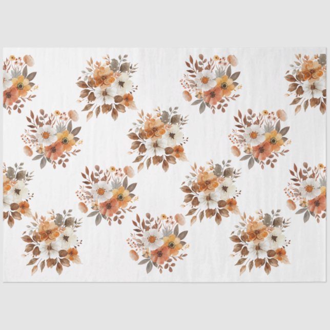 Seda Papel de Tecido Floral do Autumn (Frente )