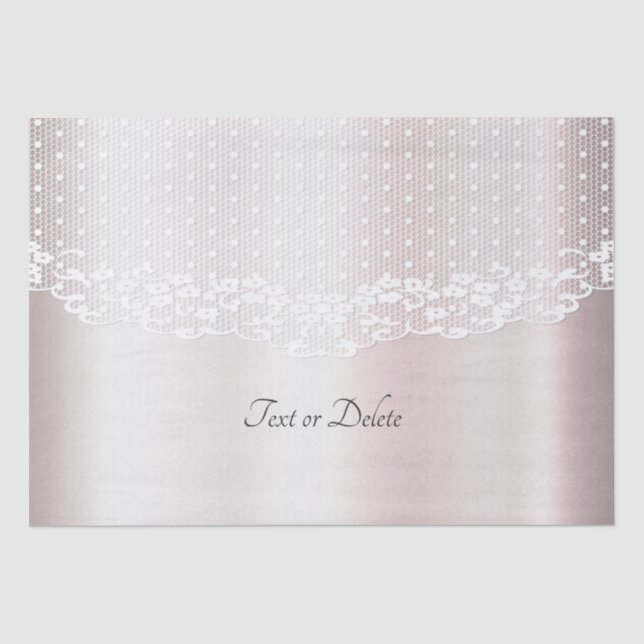 Seda Papel de Tecido Floral Elegante de Lace Branco (Frente )