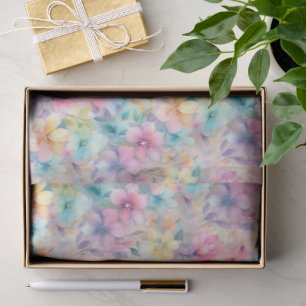 Seda Papel de Tecido Floral Pastel