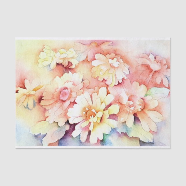 Seda Papel de Tecido Floral Pastel de Summertime (Frente )