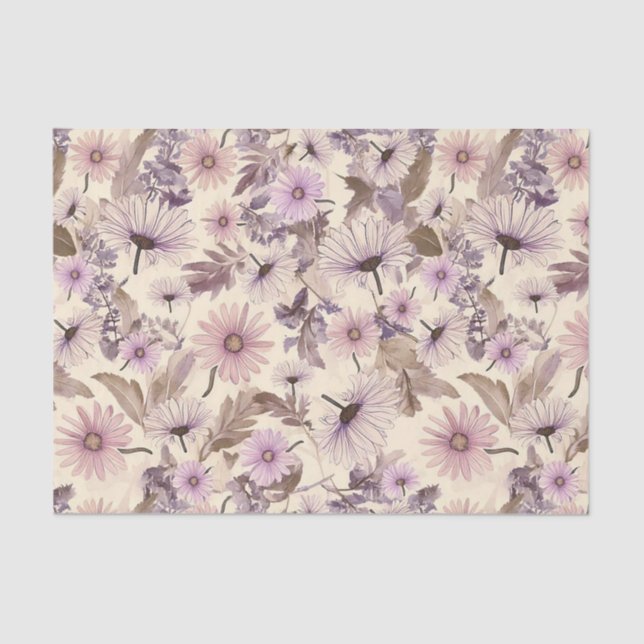 Seda Papel de Tecido Floral Vintage (Frente )