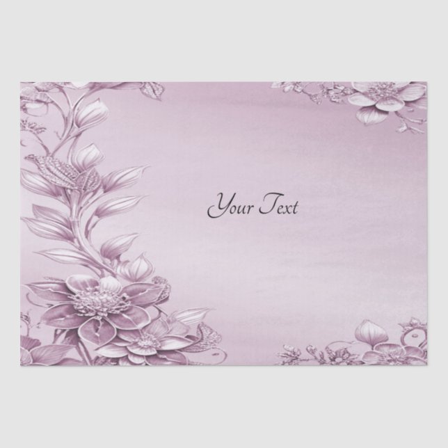 Seda Papel de Tecido Foliar Floral Cor-de-Rosa (Frente )